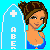 Pixelated image of a woman in a blue bikini holding a light blue surfboard with white crosses, standing next to text reading "ZOMBIE FITCH" and "Surf Girl!" on a bright blue background.