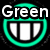 Green circular emoji with white teeth and black outlines, displaying text 'Green smiles rule!'