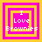 Four identical pixel-art icons with pink and yellow concentric squares and white text reading "I Love Brownies" in a