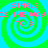 Four identical pixelated display pink text over green and blue spiral backgrounds with no visible animation changes