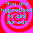 Red and pink spiral background with cyan text reading "You are hypnotised to ask me out" in four identical quadrants.