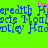 Pixelated blue text on bright green background with pink outline of a heart shape above the central 'H' in 'Hereditb'.