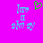 A static image with a bright pink background featuring pixelated blue text and symbols, including a green heart symbol above the left side of the text.