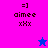 =] aimee xHx text appears on four colored backgrounds with two star icons, one blue and one pink.