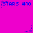 A static image with a bright pink background displays repeated blue text 'STARS #10' and small star symbols in various positions.