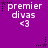 Purple background with repeated white text 'premier divas' and '<3', each accompanied by a black star icon that changes from outlined to filled across observations.