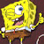 A 50x50 pixel animated buddy icon featuring Spongebob Squarepants on the left and green text 'OriginalIcons.com' on a dark background, displayed as a contact sheet with two frames.