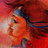 A 48x48 pixel buddy icon split into two frames showing a red-haired anime character on the left and text on the right, with visible dithering and low-resolution rendering artifacts.