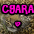 Pixelated pink text and a heart symbol on a textured brown background with visible pixelation.