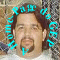 A circular cyan text overlay reading 'A Home-Page do GEP' surrounds a person's face in a static image with a brick wall background.