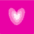 six heart-shaped pixel art icons in varying pink and white shades, each with nested heart layers and distinct background colors