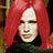 Pixelated image of a person with red hair and dark clothing on a split background, text reads 'my new girlfriend' in black block letters.