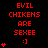 Red pixelated text on black background with animated heart symbols appearing and disappearing in vertical