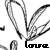 Static black-and-white pixel art icon featuring abstract curved lines forming a stylized shape with the word "love" in blocky text at the bottom right, set against a transparent background.