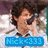 Four- shows a person with dark curly hair in various poses: singing into microphone, hand on head, side profile at mic stand. Blue, green, and yellow text overlays read "Nick<333", "Jenny<33", "Jonas<3" respectively. Pixelated style with white background