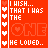 A 48x48 pixel animated contact sheet of a red-themed buddy icon with repeating text and heart symbols, showing nine sequential frames arranged in a 3x3 grid.