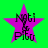 Four identical purple star-shaped icons with black text "Nati & Pito" on a bright green background, arranged in a