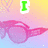 A four- shows a pink sunglasses icon with green text appearing sequentially: 'I', then 'want', then 'YOU' over the glasses