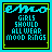 A 5x5 grid of identical animated frames showing a black square with cyan text "GIRLS SHOULD ALL WEAR MOOD RINGS" and small green plus signs, bordered by bright cyan lines on a gray background.