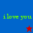 A split-screen image with blue and red sections on the left, purple on the right, displaying green text 'ilove you' in each section and two star icons.