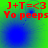Red text 'J+T=<3 Yo peeps' on green-to-blue gradient background with blue circular shapes, animated in four quadrants.