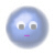 A blue circular icon with white eyes and a purple mouth displays changing eye shapes across frames, including square pupils and vertical lines.