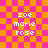 Pixelated text 'zoe marie rose' on a pink and orange checkered background with visible animation changes across frames.