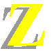 Five yellow Z characters with gray shadows on a light gray background, each showing slight variations in shadow placement and pixel detail.