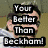 Four celebrity headshots arranged in a with text overlays: 'Your Better Than Beckham!' top-left, 'Mike Vogel' bottom-right