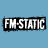 A static buddy icon featuring a vintage radio on the right and "FM-STATIC" text on the left against a light blue background with radiating lines.