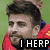 A split-screen image shows a person in a red and blue sports jersey with text overlays reading "I HERP" and "THEN I DERP" on separate