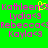 Green background with pink text names and heart symbols, one yellow cursor icon visible among repeated text elements.