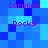 Pixelated blue background with alternating purple text reading "Caroline" and "Rocks" in a repeating pattern