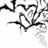 Black and white pixelated abstract pattern with irregular lines forming a chaotic, fragmented composition on a plain background.