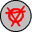 Animated sequence shows red anarchy symbol and blue ribbon icons in circular, oval, and vertical formats with varying sizes.