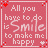 A 6-frame animated contact sheet of a pink-themed buddy icon with repeating text and heart symbols, showing subtle color variations in the word "Smile" across frames.