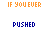 Animated sequence of text-based icons showing 'IF YOU EVER PUSHED' and 'ON A DOOR THAT SAID PULL', with color variations in orange, blue, red, and purple across frames.