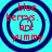 Four identical circular icons with concentric rings display red text reading 'blue berries... are yummy' on a cyan background.