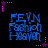 Blue text reading "FEYN Feynich Heaven" on black background with pink star and dot decorations.