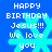 Blue background with cyan snowflake symbols and white pixelated text reading "HAPPY BIRTHDAY Jesus!!! We love you" in four repeated sections.