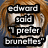 Pixelated image of a character with light brown hair and blue background, overlaid with black text boxes containing white text.