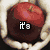 six pixelated showing a red apple, two people with brown hair, and text fragments including 'it's', 'almost', and 'twilight' against varied backgrounds