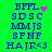 Green background with blue pixelated text blocks and pink heart/particle effects in animated variations.