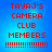 Red pixelated text on blue background reads TAYAJ'S CAMERA CLUB MEMBERS followed by 16 exclamation marks in two