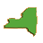 Green arrow-shaped icon with brown and black pixelated edges on a gray background, rendered in low-resolution pixel art style.
