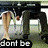 A sequence of six showing a person's lower body in motion, with text overlays forming the phrase "don't be afraid to hold my hand." The figure wears dark pants and a short skirt, standing on a green floor against a blurred background