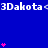 Blue background with repeated white text '3Dakota' and pink star clusters in a pattern