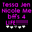 Pixelated text in bright pink on black background with white and gray plus signs, showing animation changes between two states.