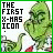 Green cartoon character with furrowed brows and a sly grin, wearing red-and-white striped shirt, holding glass of white liquid; text "THE FIRST X-MAS ICON" above, "HA!" below.