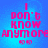 Blue background with pink text reading "I don't know anymore" and two small pink symbols below the text, displayed in a of four identical